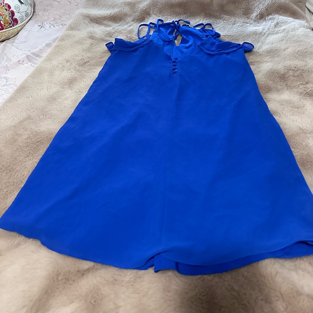 Naked Zebra Royal Blue Tie-Strap Dress S